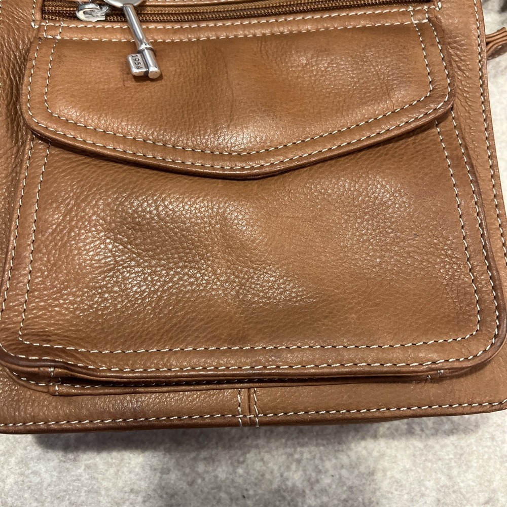 Fossil Leather Crossbody Bag Brown Y2K 2000s Boho Hobo Festival Style 75082 - Picture 3 of 12